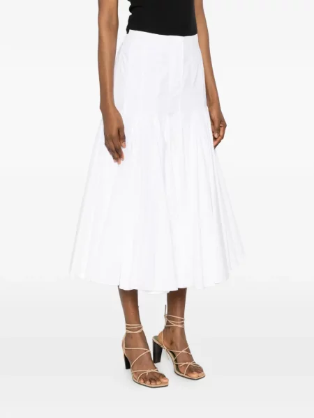 Fustă midi Jacquemus în linie A alb