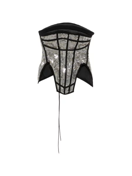 Top Mitiliane Couture cu paiete argintiu