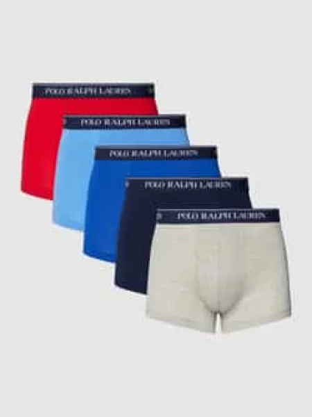 Koszulka polo Polo Ralph Lauren Underwear z paskiem klasyczna ze stretchu szara