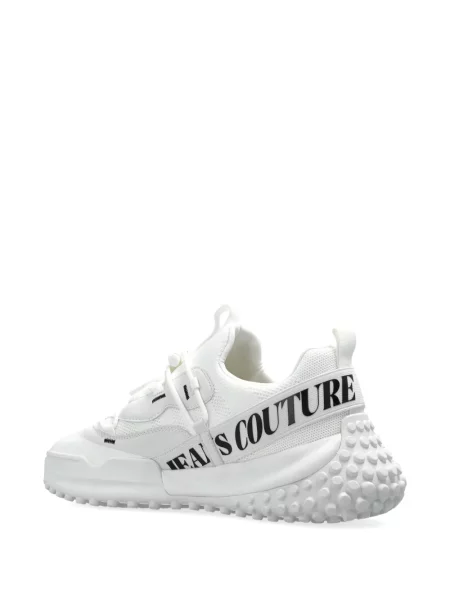 Sneakerși Versace Jeans Couture cu șireturi din dantelă cu autograf alb