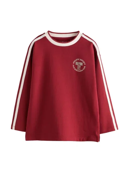 Next Tricou roșu burgundy alb