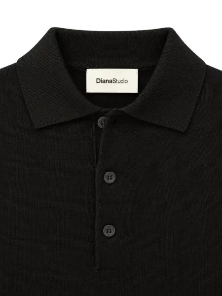 Lung tricou polo Diana Studio negru