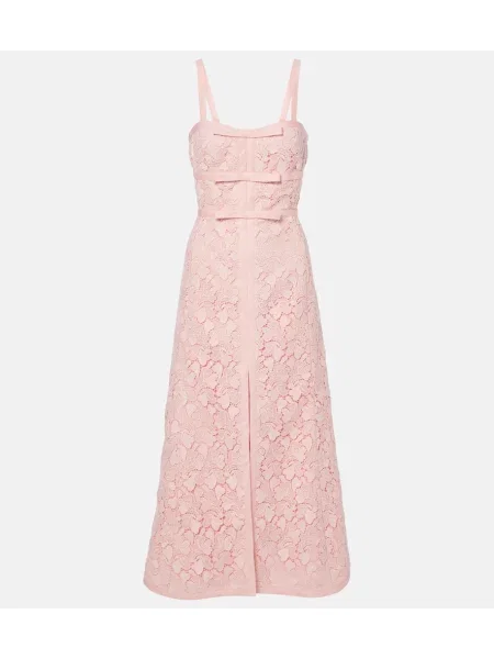 Rochie midi Giambattista Valli cu funde până la genunchi de costum roz