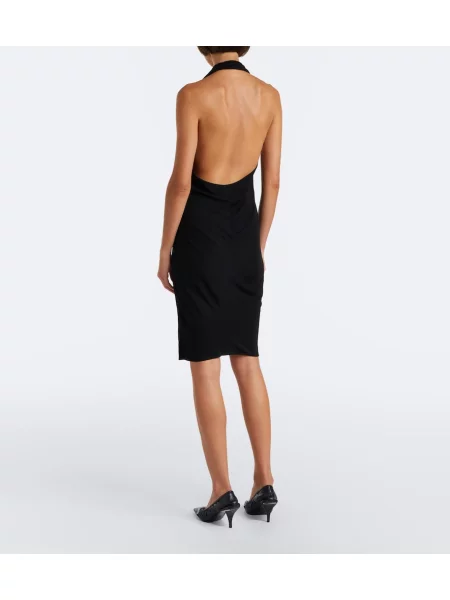 Rochie Gucci din jerseu drapată cu gât halter negru