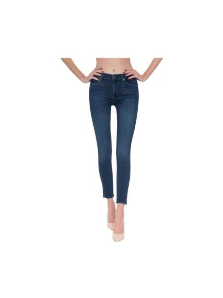 Skinny jeansy skinny 7 For All Mankind niebieskie