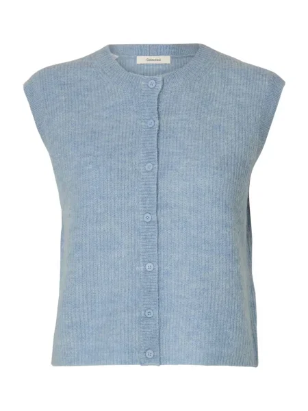 SELECTED Vestă tricotată SLFLulu deschis albastru