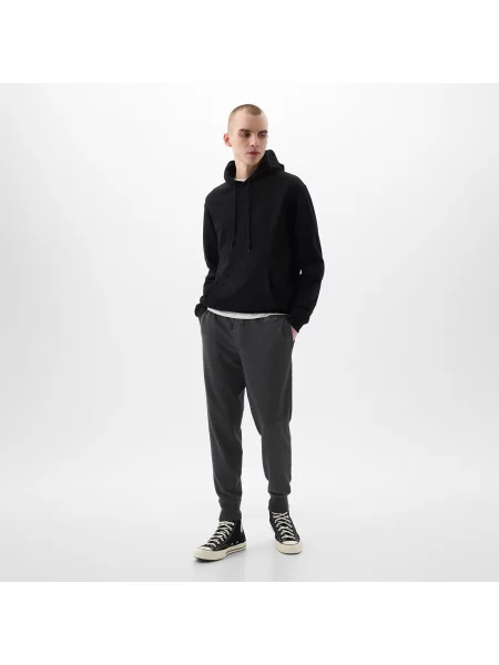 Kalhoty GAP Heritage French Terry Loggo Jogger charcoal heather grey šedé