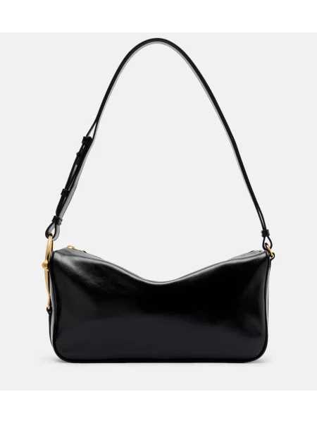 Кожена кожена чанта Gucci Horsebit черно