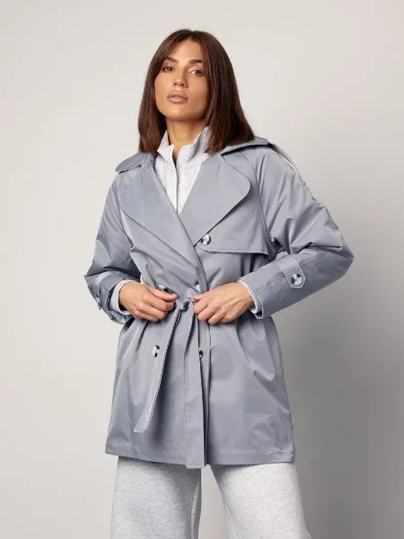 Тренч ISSA Plus сірий