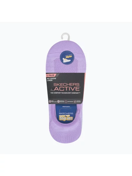 Шкарпетки SKECHERS Non Terry No Show Liner 3 пари white/purple білі