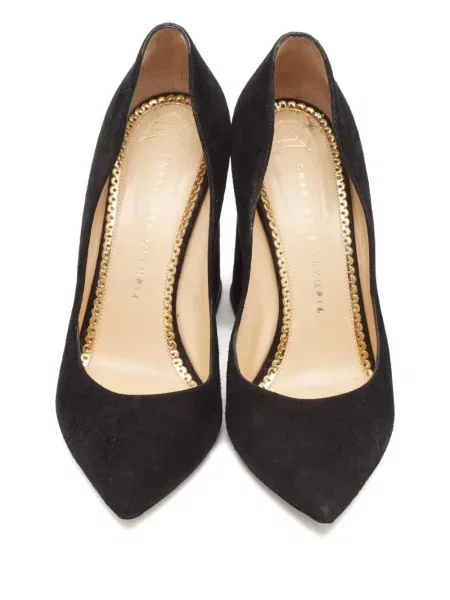 Кожени полуотворени обувки Charlotte Olympia черно