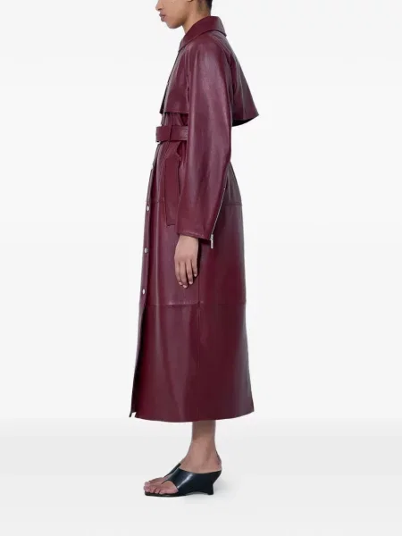 Palton Sportmax din piele roșu