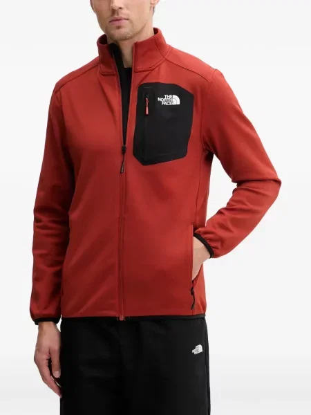Hanorac cu fermoar The North Face cu imagine portocaliu