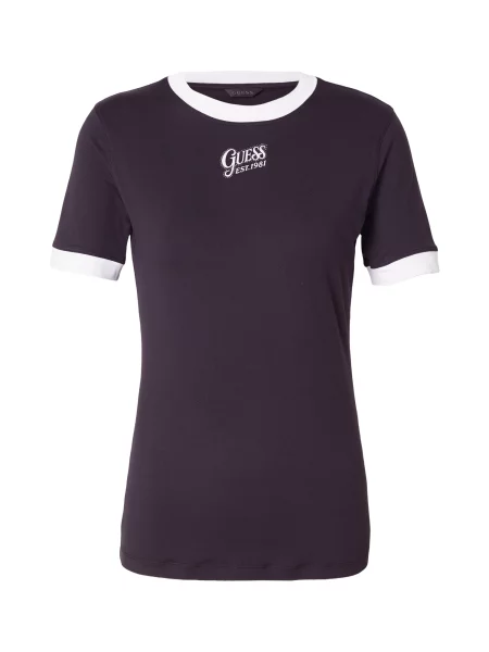 GUESS Tricou negru / argintiu alb