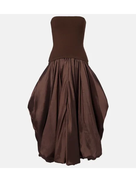 Sukienka midi Simkhai do kolan bez ramiączek garniturowa brązowa