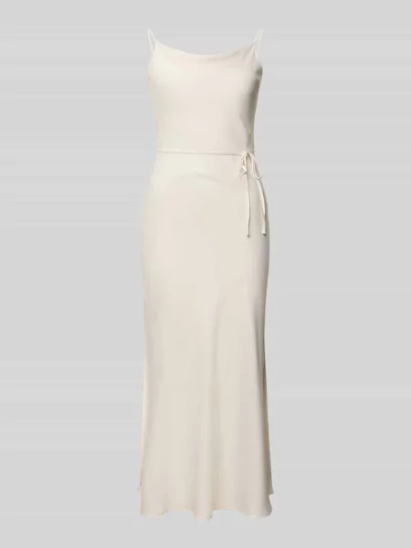 Sukienka midi o kroju slim fit z odpinaną tasiemką materiałową model ‘Thea’ Y.a.s biała