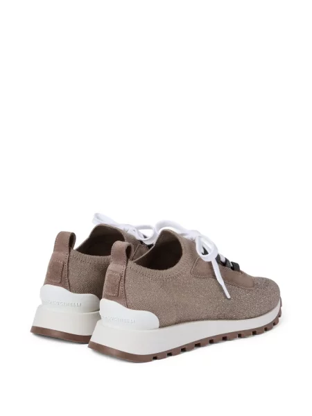 Sneakerși Brunello Cucinelli tricotate maro
