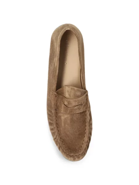 Pantofi loafer Max Mara din piele de căprioară maro