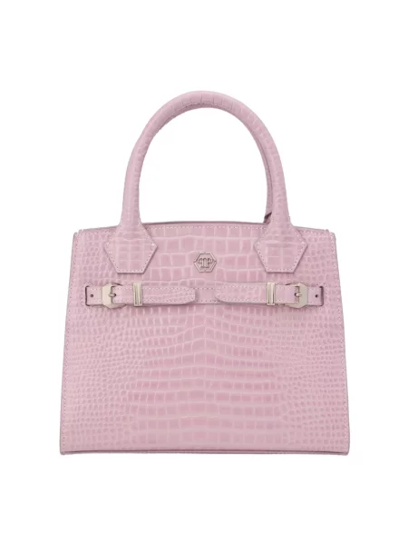 Shopperka Philipp Plein skórzana różowa