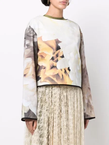 Hanorac crewneck Atu Body Couture cu model floral cu imagine cu decolteu rotund