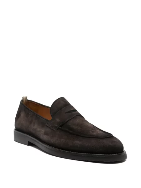 Pantofi loafer Officine Creative din piele de căprioară maro
