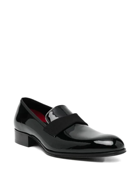 Pantofi loafer Tom Ford din piele de lac negru