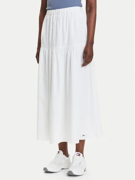 Tommy Jeans Fustă trapez alb