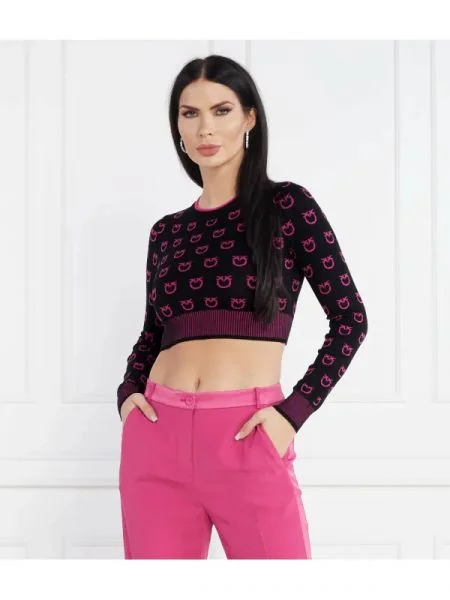 Pinko Kötött pulóver | Cropped Fit fekete