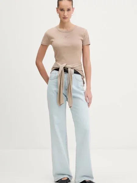 HUGO Crop top bež