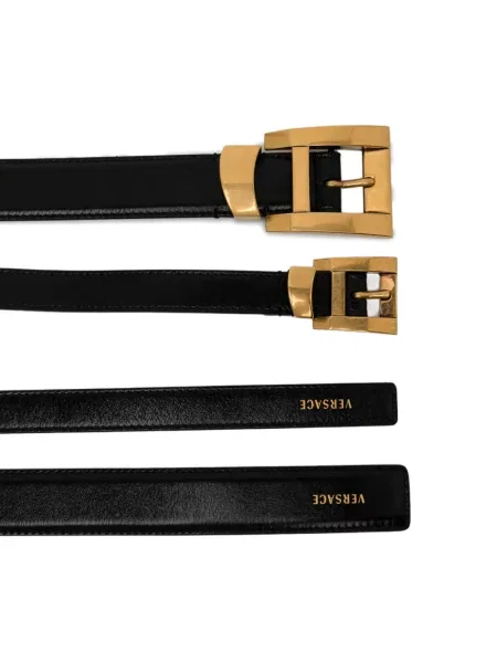 Curea Versace din piele cu bretele negru