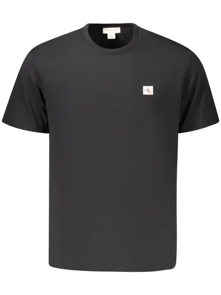 Scurt tricou Calvin Klein cu mâneci scurte din jerseu negru