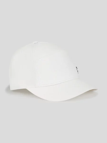 Шапка с козирка Karl Lagerfeld IKON с изчистен дизайн бяло