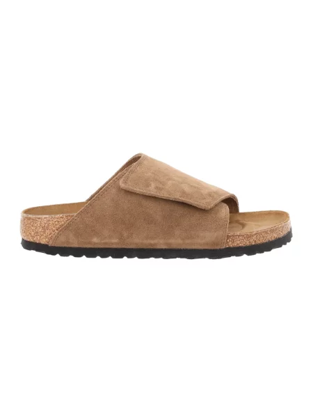 Klapki Birkenstock zamszowe brązowe