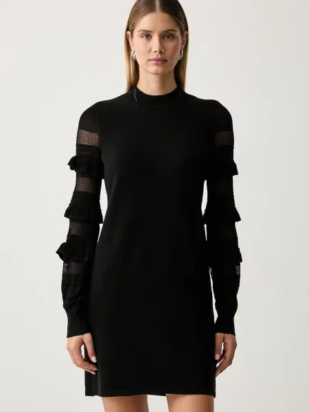 Twinset rochie cu vâscoză negru
