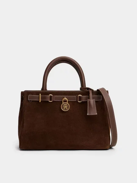 Кожаная сумка Tommy Hilfiger коричневая