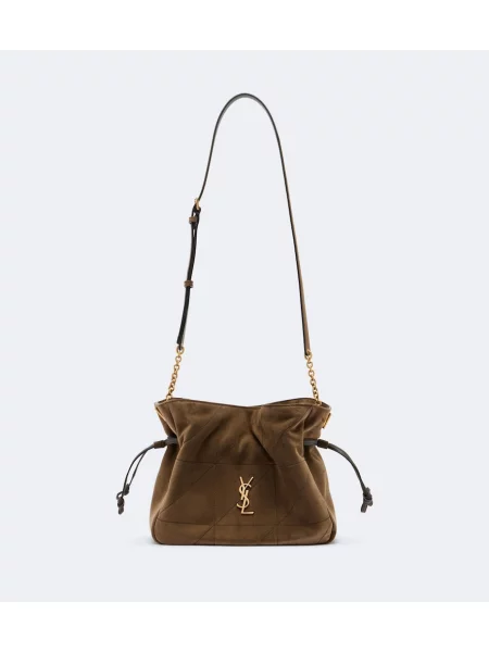 Geantă Saint Laurent din piele de căprioară verde