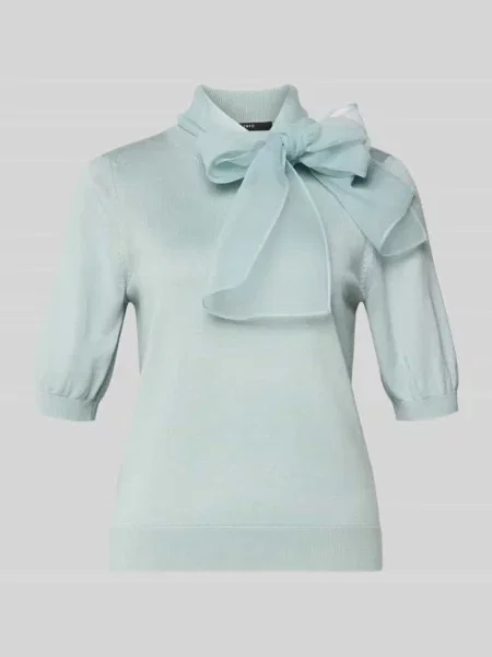 T-shirt z dzianiny z kokardą z szyfonu Zero