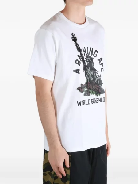Tricou A Bathing Ape® cu imagine alb