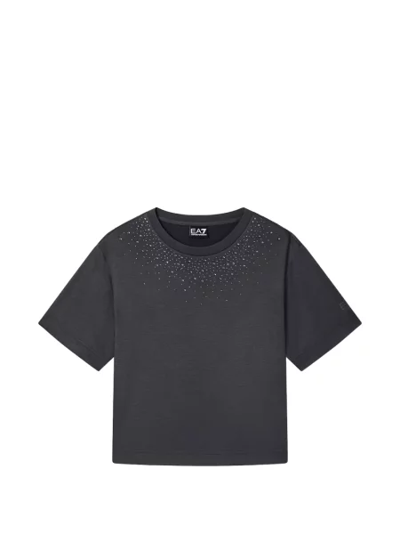 Stras decupat tricou Ea7 Emporio Armani gri