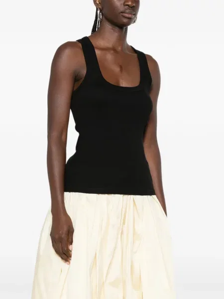 Top Jacquemus tricotate negru
