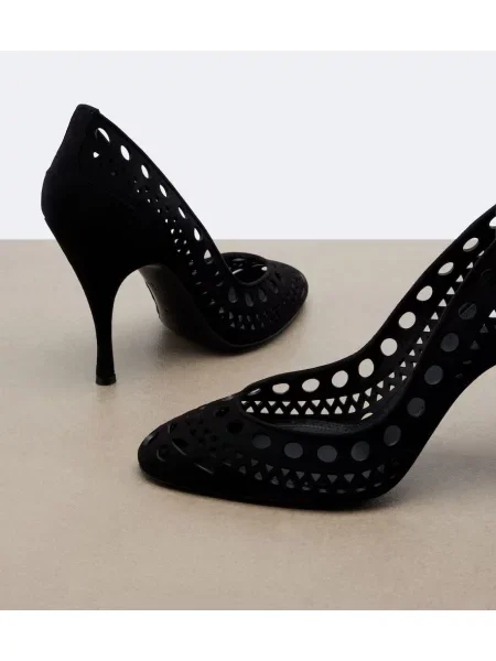 Pantofi cu toc Alaïa din piele de căprioară negru
