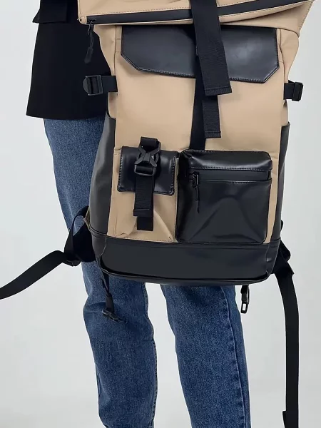 Кожаный рюкзак Tobeyou бежевый