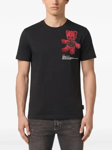 Ursuleț de pluș tricou Philipp Plein din jerseu negru