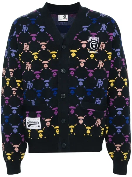 Cardigan Aape By A Bathing Ape cu imagine albastru