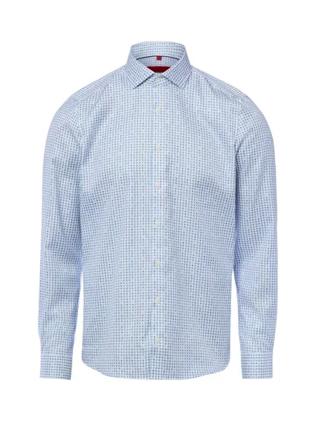 Finshley & Harding koszula biznesowa Mężczyźni Slim Fit wzorzysty 38 niebieski