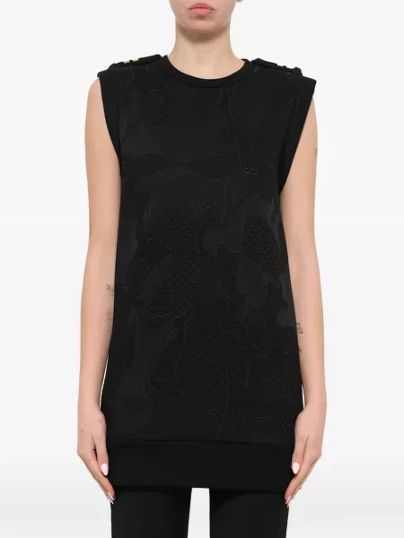 Top Neil Barrett cu model camuflaj negru