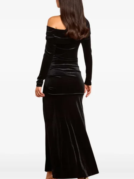 Rochie maxi Needle & Thread cu un umăr gol de costum negru