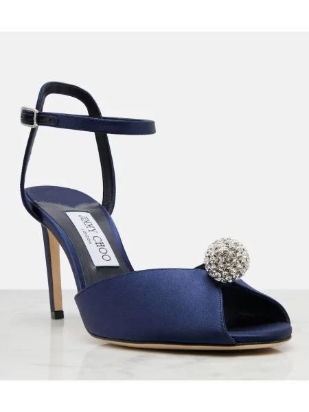 Sandale Jimmy Choo din satin albastru