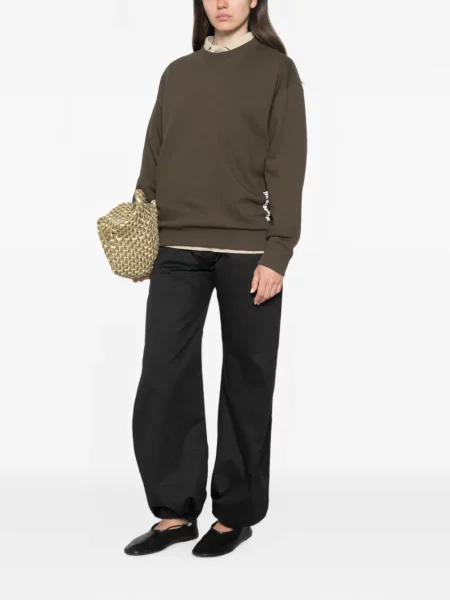 Pulover Jil Sander cu imagine cu decolteu rotund verde
