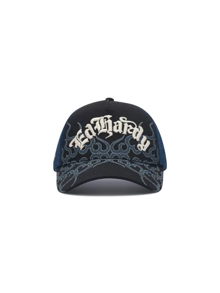 Ed Hardy Čiapka modrá / čierna biela